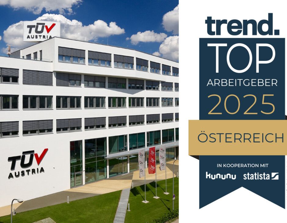 TÜV AUSTRIA freut sich über Spitzenbewertungen im aktuellen Ranking des österreichischen Wirtschaftsmagazins trend: Platz 1 in der Kategorie Dienstleistungen, Platz 18/300 in der Gesamtwertung.